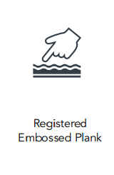 Registered embossed plank